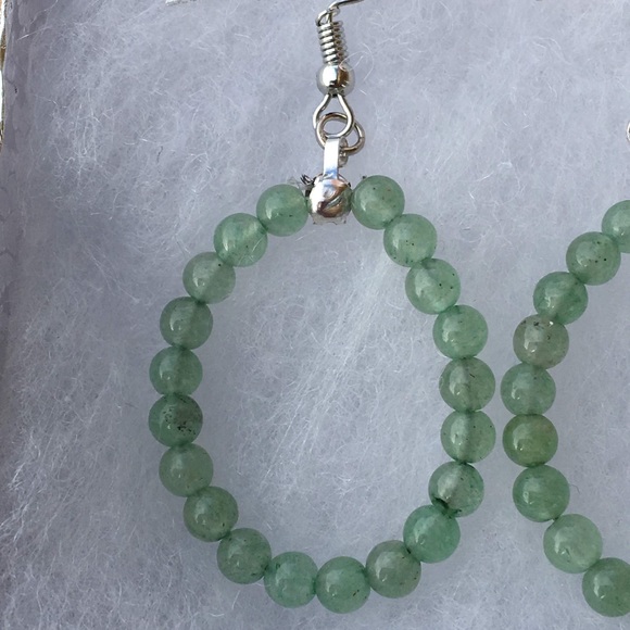 Green Aventurine Hoop Earrings - Picture 4 of 8